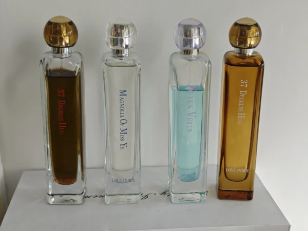 Side-by-side formulation and oil concentration comparison of luxury salty floral perfume versus direct-to-consumer lab alternative.