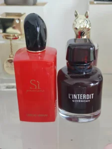 Comparing the packaging and scent profiles of luxury chypre fruity fragrances versus long-lasting EDP dupes.