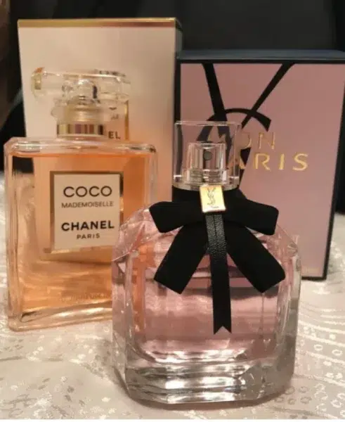 designer perfume bottle and a high-quality, affordable fruity chypre alternative.