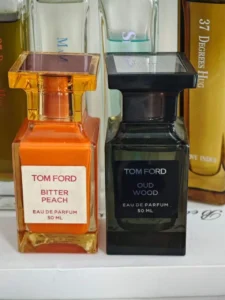 Cost and ingredient breakdown comparing a $300 designer peach fragrance with a direct-to-consumer factory perfume