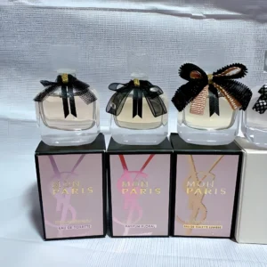 YSL Mon Paris luxury perfume beside IMIXX No.47 inspired fragrance for a scent comparison in the USA