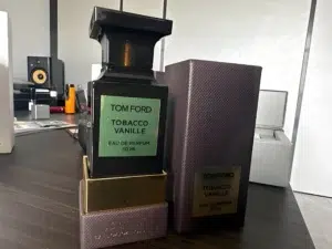 Side-by-side comparison of a luxury designer fragrance and a high-quality Tobacco Vanille Tom Ford dupe.