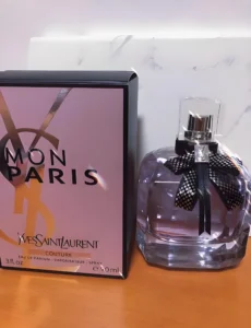 Luxury fruity floral perfume and an affordable Mon Paris-inspired fragrance shown side by side