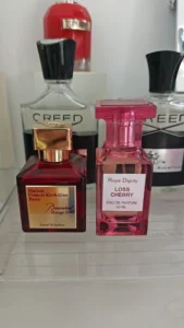 How to Choose a Tom Ford Lost Cherry Dupe in the USA: A Perfumer’s 7-Point Test for Scent, Longevity and Value 2 Luxury Lost Cherry fragrance compared side by side with IMIXX No.18 cherry almond perfume