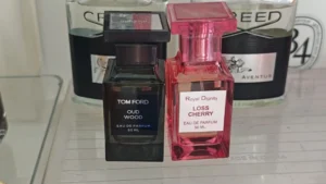 How to Choose a Tom Ford Lost Cherry Dupe in the USA: A Perfumer’s 7-Point Test for Scent, Longevity and Value 1 Tom Ford Lost Cherry and an affordable cherry-almond fragrance shown side by side for scent and value comparison